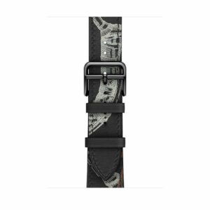 Alternative view of Noir All-Over Print Single Tour Leather for Apple Watch
