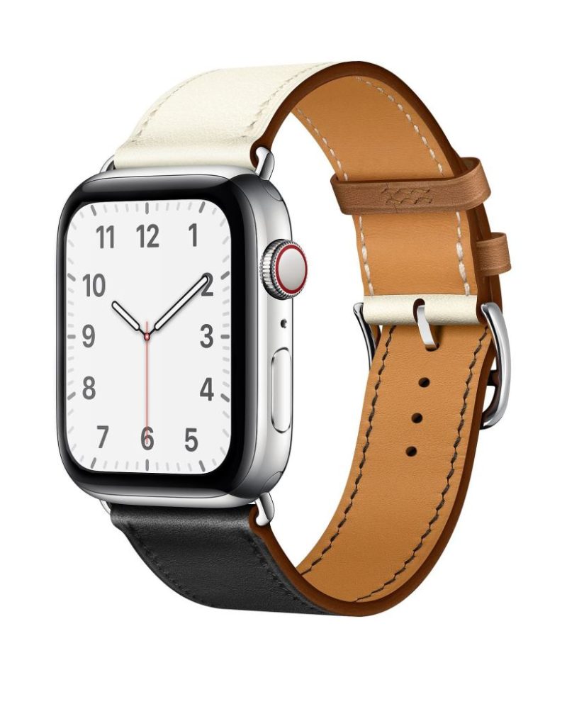 Noir/Blanc/Gold Single Tour Leather for Apple Watch