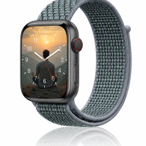 Model wearing Obsidian Mist Sport Loop For Apple Watch Apple Watch band