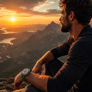 Model wearing Ocean Band for Apple Watch – Forest Green Apple Watch band