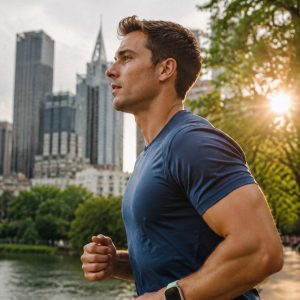 Model wearing Ocean Band for Apple Watch – Ice Green Apple Watch band