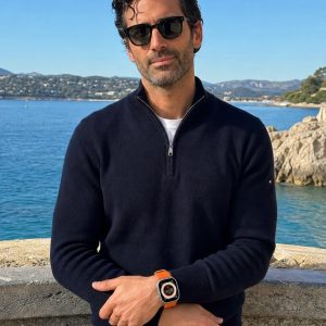 Model wearing Ocean Band for Apple Watch – Orange Apple Watch band