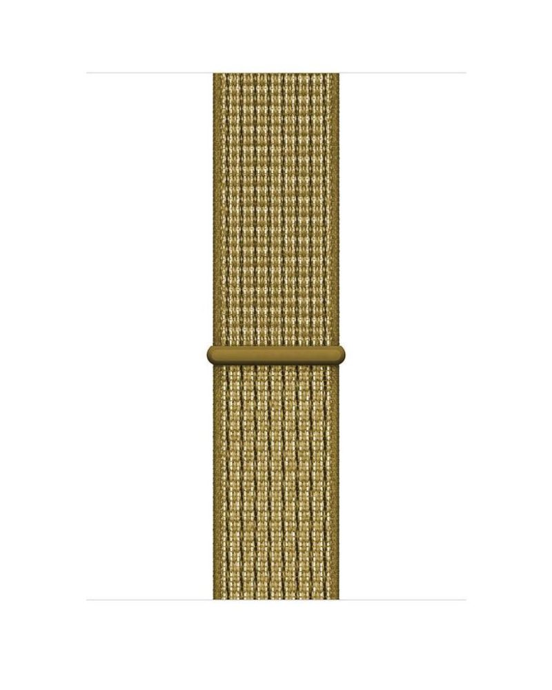 Olive green woven nylon Sport Loop band for Apple Watch with hook-and-loop closure