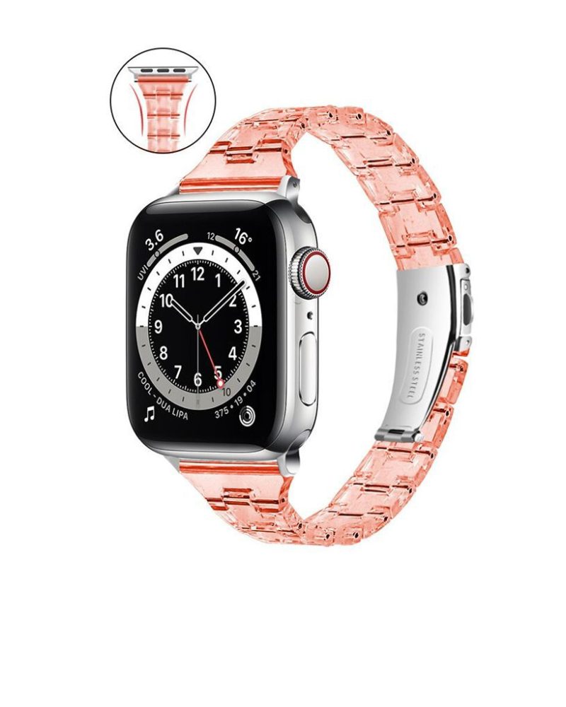 Orange Slim Transparent Resin Band for Apple Watch
