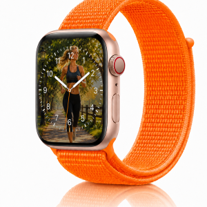 Model wearing Papaya Sport Loop For Apple Watch Apple Watch band