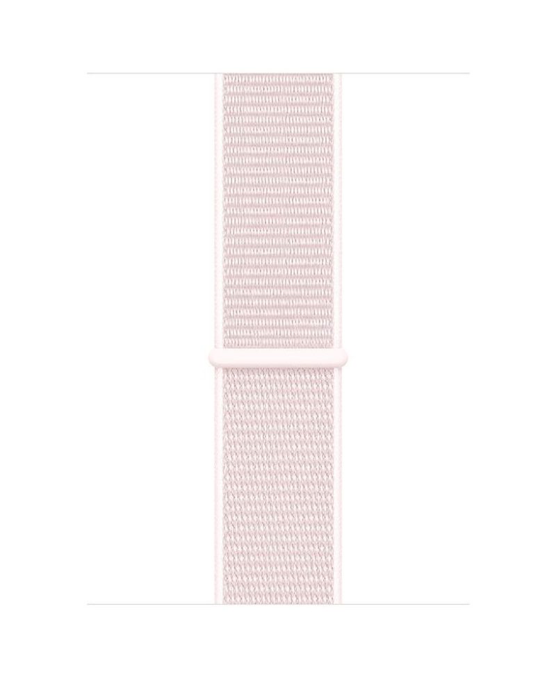 Pearl Pink woven nylon Sport Loop Apple Watch band with loop fastener
