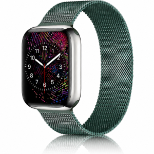 Model wearing Pine Green Milanese Loop For Apple Watch Apple Watch band