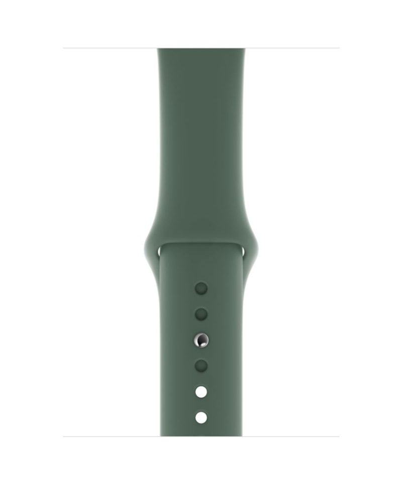 Pine Green silicone Apple Watch sport band with pin buckle closure