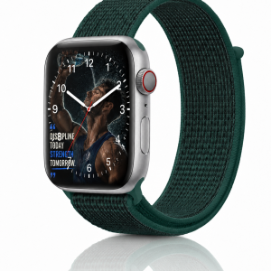 Model wearing Pine Green Sport Loop For Apple Watch Apple Watch band