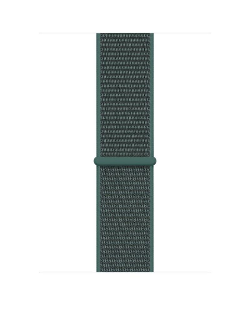 Pine green woven nylon sport loop band for Apple Watch with hook-and-loop fastener
