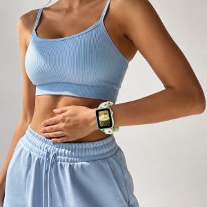 Model wearing Pineapple Scrunchie Loop Band for Apple Watch Apple Watch band