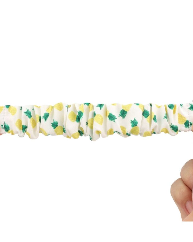 Pineapple print white scrunchie elastic loop band for Apple Watch