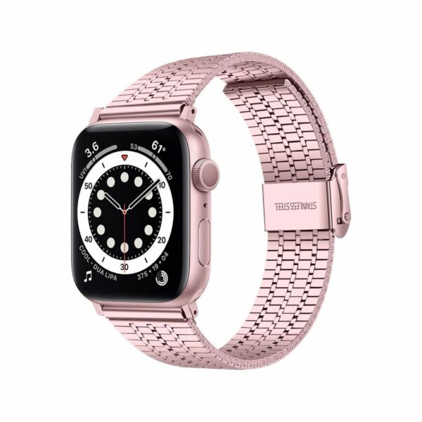 Pink Rose Matrix Stainless Steel Band for Apple Watch