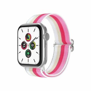 Pink Yellow White Elastic Loop Band for Apple Watch