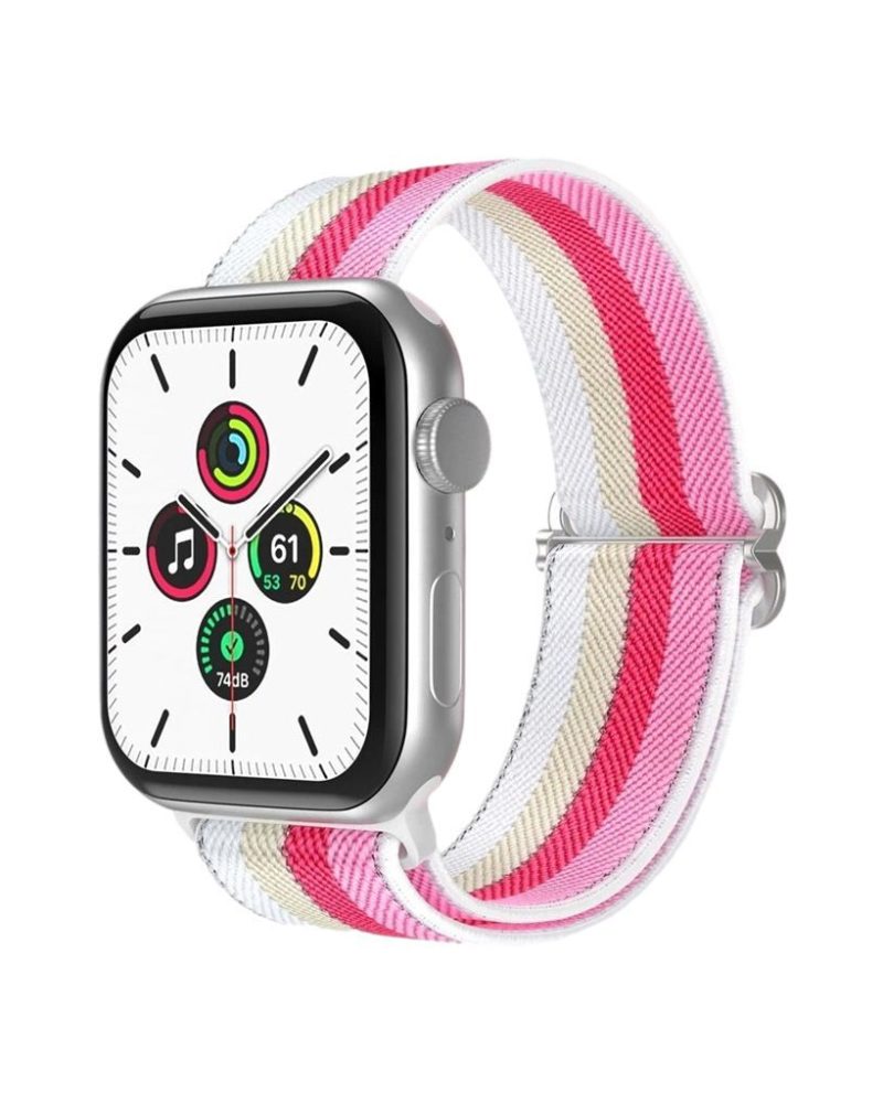 Pink Yellow White Elastic Loop Band for Apple Watch