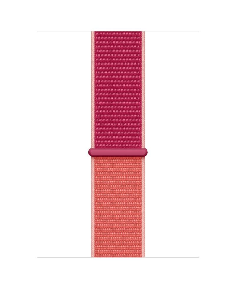 Pomegranate pink and coral woven nylon Sport Loop band for Apple Watch