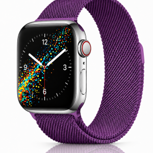 Model wearing Purple Milanese Loop for Apple Watch Apple Watch band