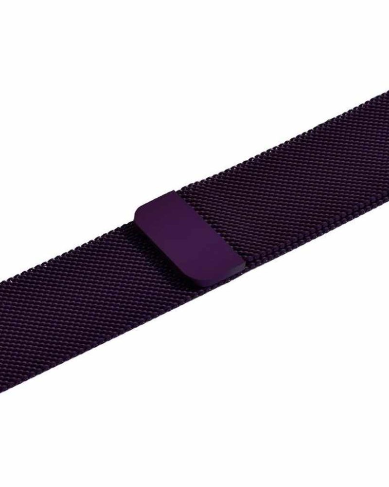 Purple stainless steel mesh Apple Watch band with magnetic sliding clasp