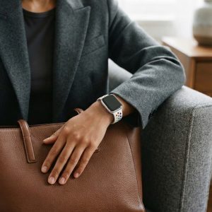 Model wearing Rainbow Pride Sport Band Active for Apple Watch Apple Watch band