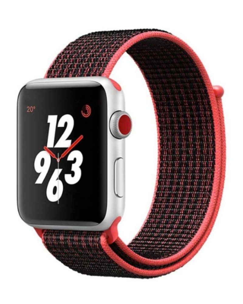 Red Black Sport Loop For Apple Watch