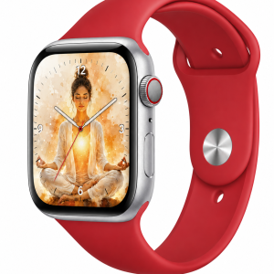 Model wearing Red Sport Band for Apple Watch Apple Watch band