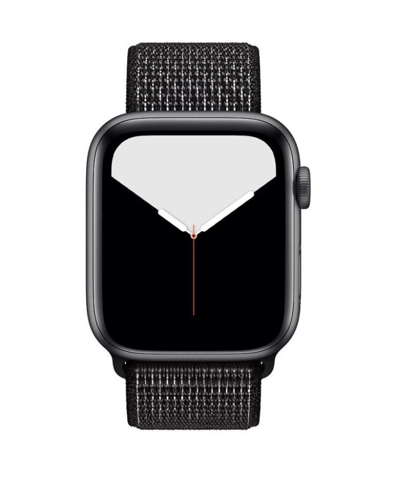 Midnight black woven nylon sport loop band for Apple Watch