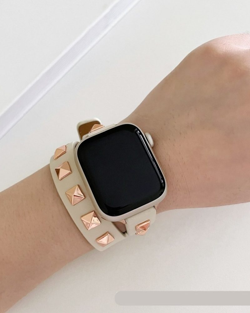 Rockstar Wrap Double Tour Leather Band for Apple Watch in Creamy