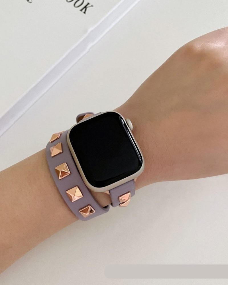 Rockstar Wrap Double Tour Leather Band for Apple Watch in Lavender