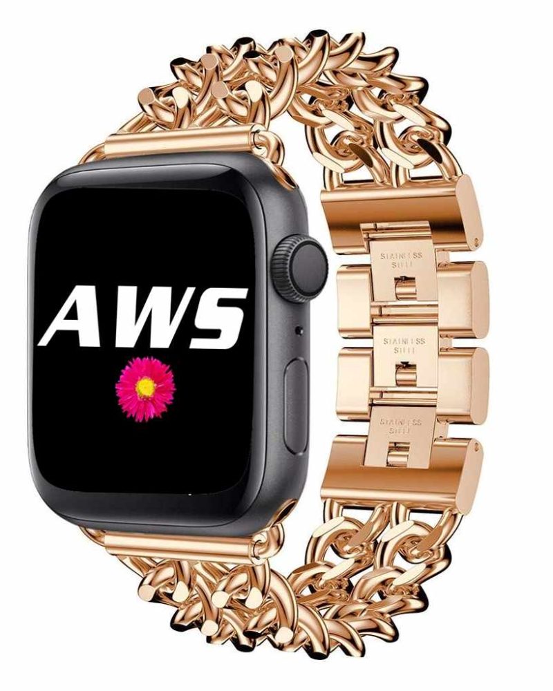 Rose Gold Bracelet Chain Stainless Steel Band for Apple Watch