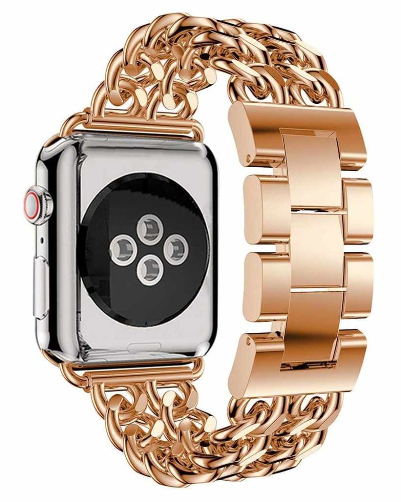Rose Gold Bracelet Chain Stainless Steel Band for Apple Watch - Image 2
