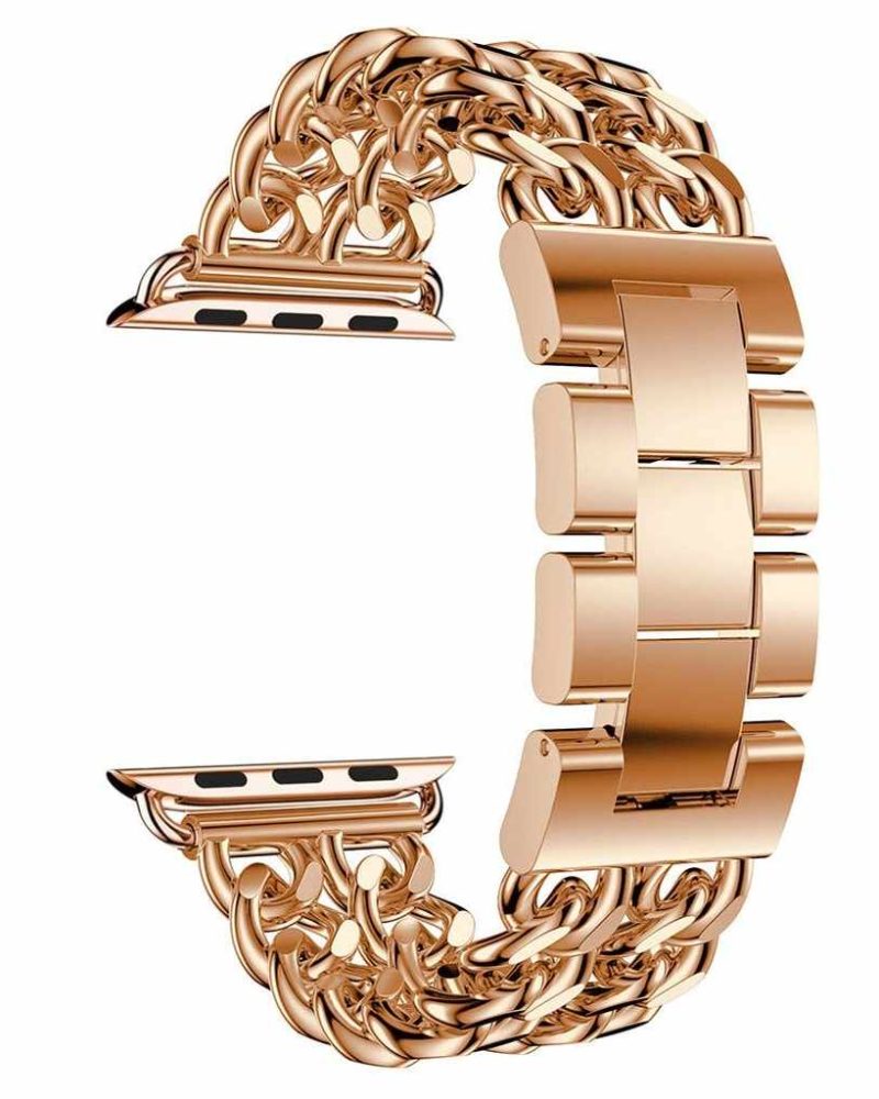 Rose Gold Bracelet Chain Stainless Steel Band for Apple Watch - Image 3