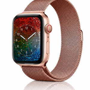 Model wearing Rose Gold Milanese Loop for Apple Watch Apple Watch band