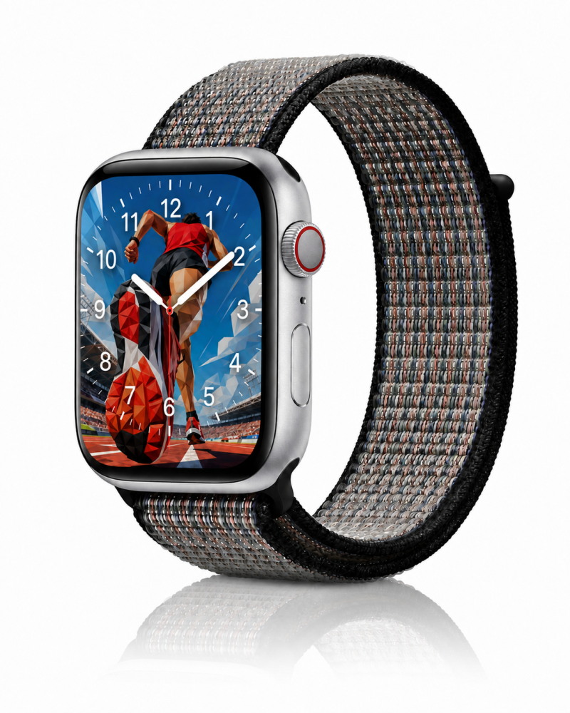 Model wearing Royal Pulse Sport Loop For Apple Watch Apple Watch band