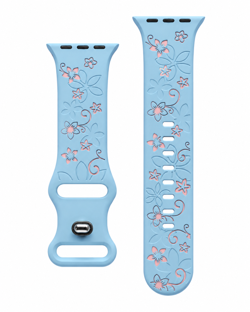 Sakura Sport Band for Apple Watch - Light Blue Pink - Image 3