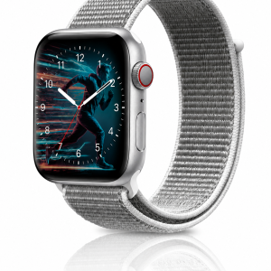 Model wearing Seashell Sport Loop For Apple Watch Apple Watch band