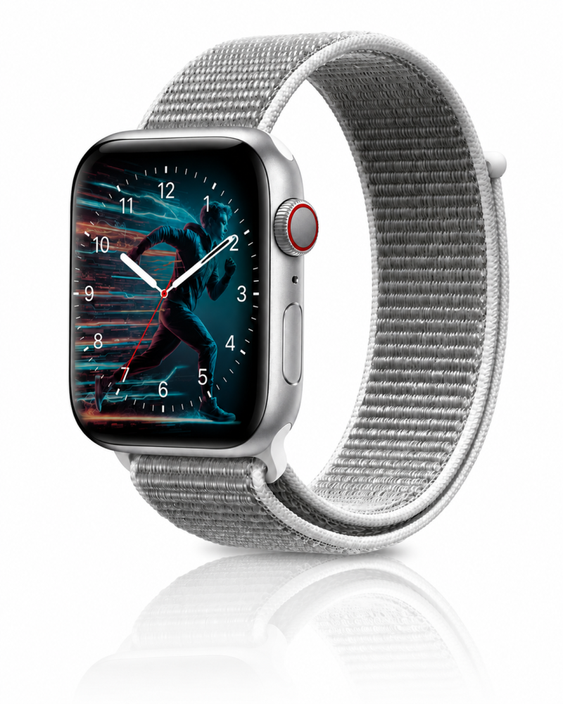 Model wearing Seashell Sport Loop For Apple Watch Apple Watch band