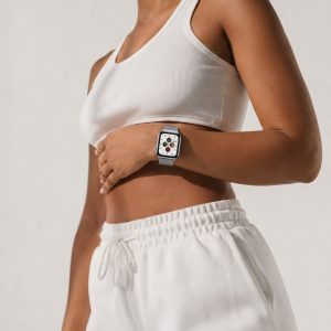 Model wearing Silver Milanese Loop for Apple Watch Apple Watch band
