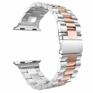 Alternative view of Silver Rose Gold Stainless Steel Band for Apple Watch