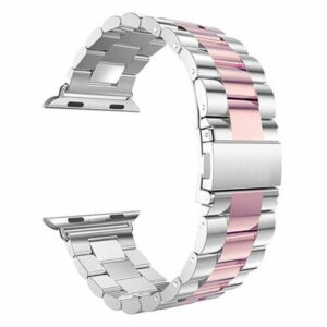 Alternative view of Silver Rose Pink Stainless Steel Band for Apple Watch