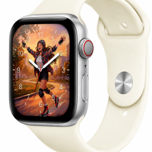 Model wearing Soft White Sport Band for Apple Watch Apple Watch band