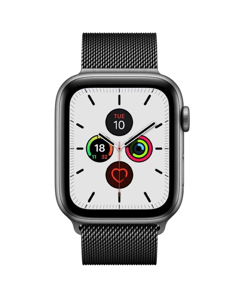 Space Grey stainless steel Milanese Loop Apple Watch band with mesh weave