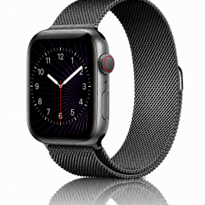 Model wearing Space Grey Milanese Loop for Apple Watch Apple Watch band