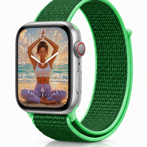 Model wearing Spearmint Sport Loop For Apple Watch Apple Watch band