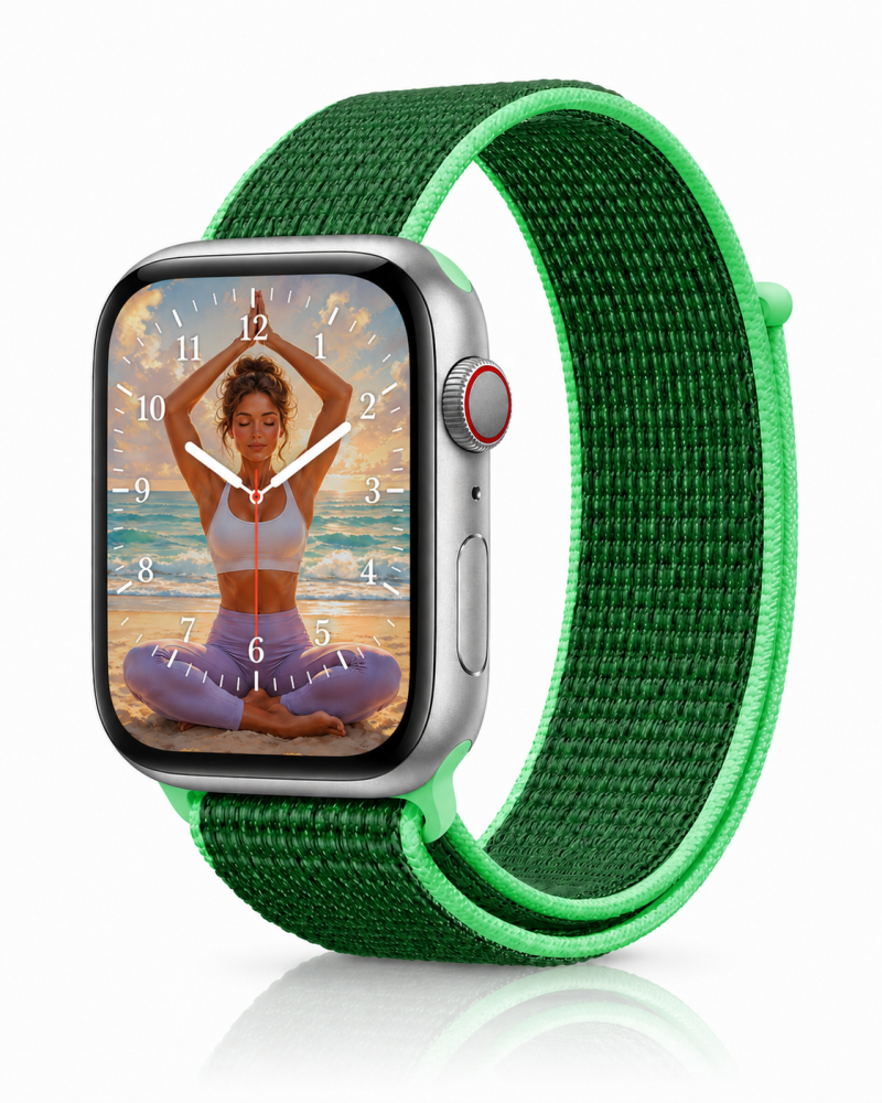 Model wearing Spearmint Sport Loop For Apple Watch Apple Watch band