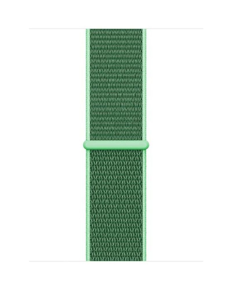 Spearmint green woven nylon Sport Loop band for Apple Watch with hook-and-loop fastener