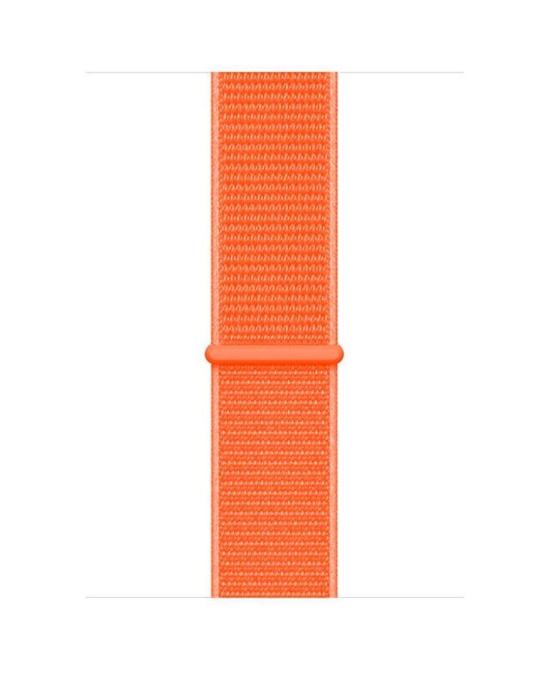 Spicy orange woven nylon Sport Loop Apple Watch band with slide adjuster
