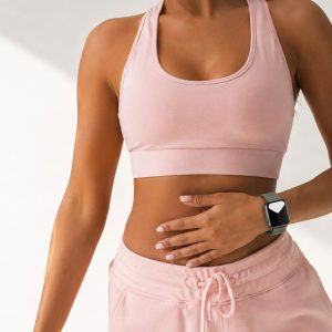 Model wearing Spruce Fog Sport Loop For Apple Watch Apple Watch band