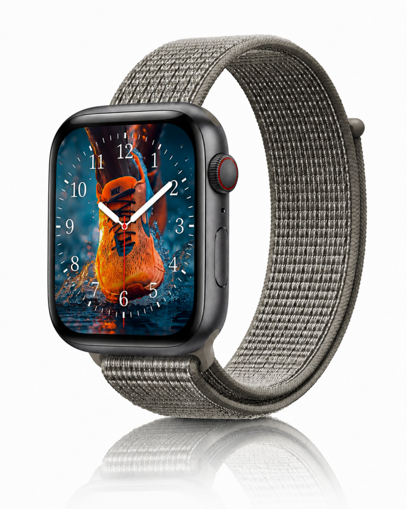 Model wearing Spruce Fog Sport Loop For Apple Watch Apple Watch band