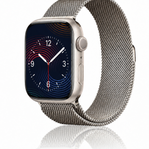 Model wearing Starlight Milanese Loop Band For Apple Watch Apple Watch band