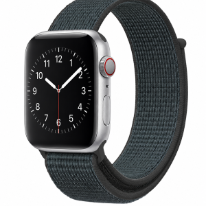 Model wearing Storm Grey Sport Loop For Apple Watch Apple Watch band
